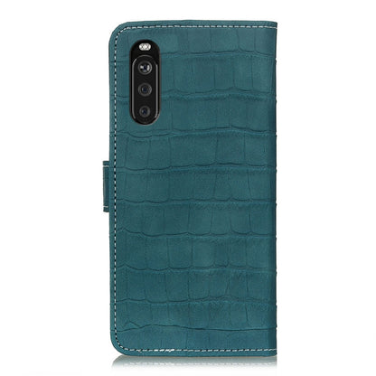 For Sony Xperia 10 III Crocodile Texture Horizontal Flip Leather Case with Holder & Card Slots & Wallet & Photo Frame(Dark Green) by buy2fix
