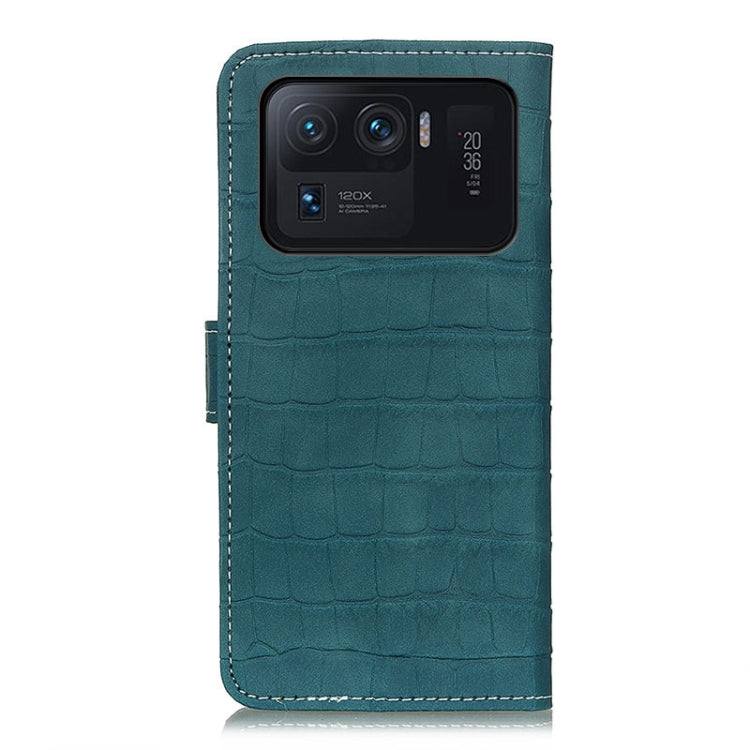 For Xiaomi Mi 11 Ultra Crocodile Texture Horizontal Flip Leather Case with Holder & Card Slots & Wallet & Photo Frame(Dark Green) - Xiaomi Cases by buy2fix | Online Shopping UK | buy2fix