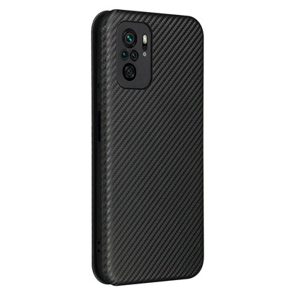For Xiaomi Redmi Note 10S Carbon Fiber Texture Horizontal Flip TPU + PC + PU Leather Case with Card Slot(Black) - Xiaomi Cases by buy2fix | Online Shopping UK | buy2fix