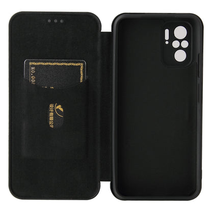 For Xiaomi Redmi Note 10 Pro Carbon Fiber Texture Horizontal Flip TPU + PC + PU Leather Case with Card Slot(Black) - Xiaomi Cases by buy2fix | Online Shopping UK | buy2fix