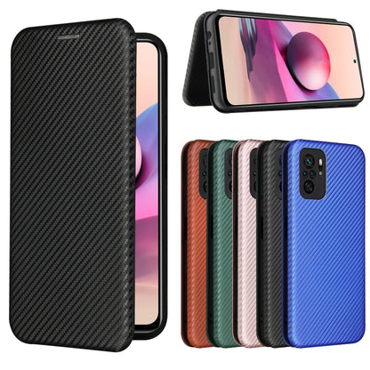 For Xiaomi Redmi Note 10 Pro Carbon Fiber Texture Horizontal Flip TPU + PC + PU Leather Case with Card Slot(Black) - Xiaomi Cases by buy2fix | Online Shopping UK | buy2fix