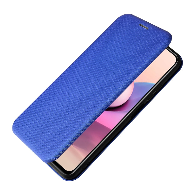 For Xiaomi Redmi Note 10 Pro Carbon Fiber Texture Horizontal Flip TPU + PC + PU Leather Case with Card Slot(Blue) - Xiaomi Cases by buy2fix | Online Shopping UK | buy2fix