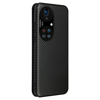 For Huawei P50 Pro Carbon Fiber Texture Horizontal Flip TPU + PC + PU Leather Case with Card Slot(Black) - Huawei Cases by buy2fix | Online Shopping UK | buy2fix