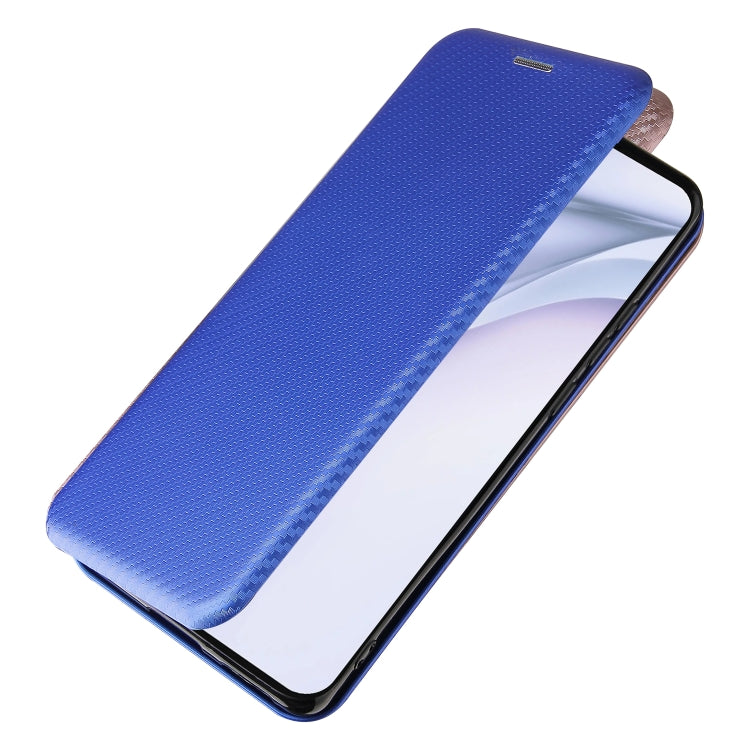 For Huawei P50 Pro Carbon Fiber Texture Horizontal Flip TPU + PC + PU Leather Case with Card Slot(Blue) - Huawei Cases by buy2fix | Online Shopping UK | buy2fix