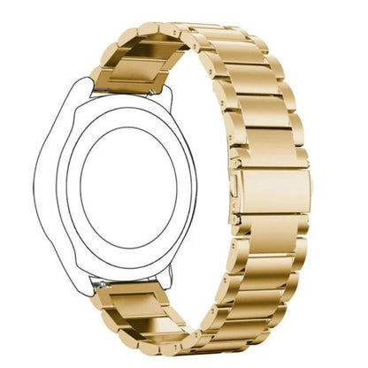 20mm Three Flat Buckle Stainless Steel Replacement Watchband for Samsung Galaxy Watch Active 2 / Amazfit GTS 2(Gold) - Watch Bands by buy2fix | Online Shopping UK | buy2fix