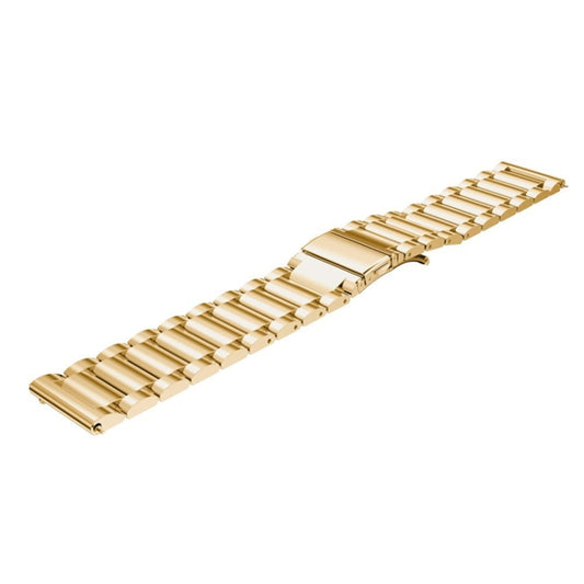 20mm Three Flat Buckle Stainless Steel Replacement Watchband for Samsung Galaxy Watch Active 2 / Amazfit GTS 2(Gold) - Watch Bands by buy2fix | Online Shopping UK | buy2fix
