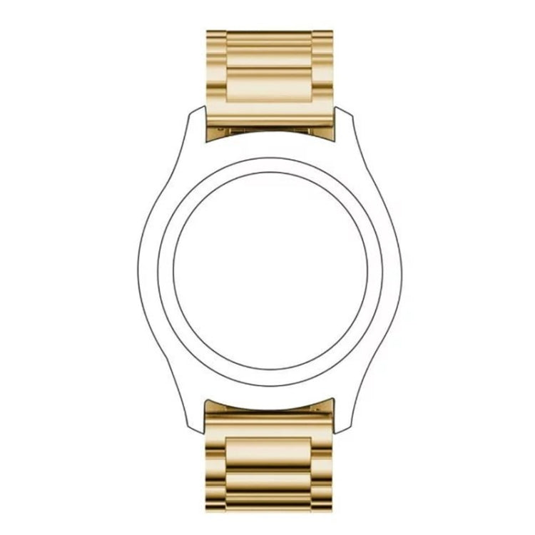20mm Three Flat Buckle Stainless Steel Replacement Watchband for Samsung Galaxy Watch Active 2 / Amazfit GTS 2(Gold) - Watch Bands by buy2fix | Online Shopping UK | buy2fix