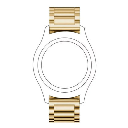 20mm Three Flat Buckle Stainless Steel Replacement Watchband for Samsung Galaxy Watch Active 2 / Amazfit GTS 2(Gold) - Watch Bands by buy2fix | Online Shopping UK | buy2fix