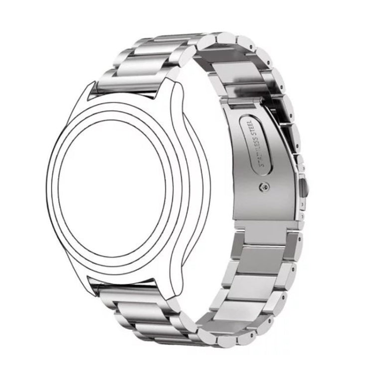 20mm Three Flat Buckle Stainless Steel Replacement Watchband for Samsung Galaxy Watch Active 2 / Amazfit GTS 2(Silver) - Watch Bands by buy2fix | Online Shopping UK | buy2fix