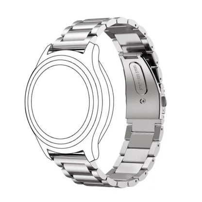 20mm Three Flat Buckle Stainless Steel Replacement Watchband for Samsung Galaxy Watch Active 2 / Amazfit GTS 2(Silver) - Watch Bands by buy2fix | Online Shopping UK | buy2fix