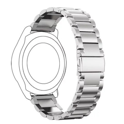 20mm Three Flat Buckle Stainless Steel Replacement Watchband for Samsung Galaxy Watch Active 2 / Amazfit GTS 2(Silver) - Watch Bands by buy2fix | Online Shopping UK | buy2fix