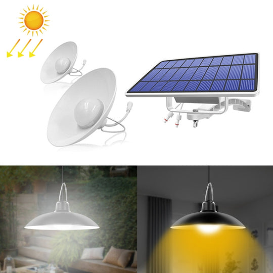 2 in 1 Solar Light Landscape Courtyard Corridor Lighting 32-LED Retro Chandelier, Light Color:Warm Light(White Lampshade)