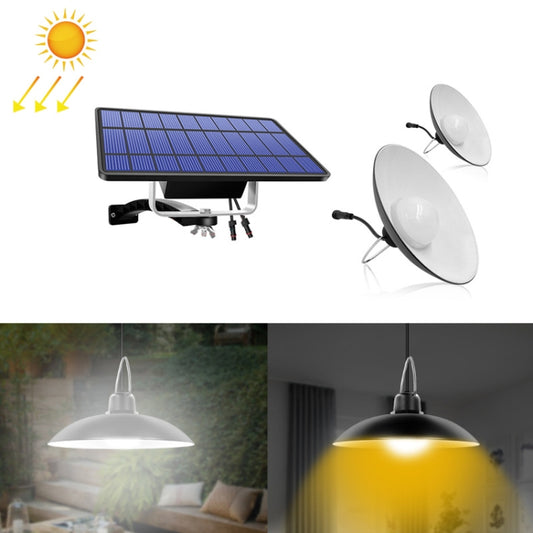 2 in 1 Solar Light Landscape Courtyard Corridor Lighting 32-LED Retro Chandelier, Light Color:Warm Light(Black Lampshade) - Solar Lights by buy2fix | Online Shopping UK | buy2fix