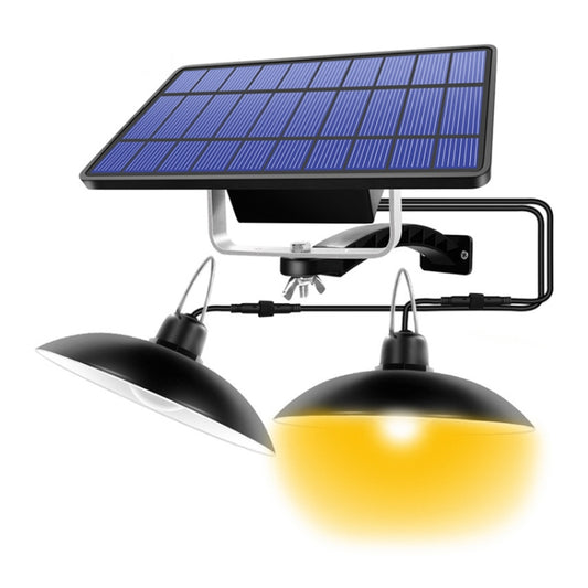 2 in 1 Solar Light Landscape Courtyard Corridor Lighting 32-LED Retro Chandelier, Light Color:Warm Light(Black Lampshade) - Solar Lights by buy2fix | Online Shopping UK | buy2fix