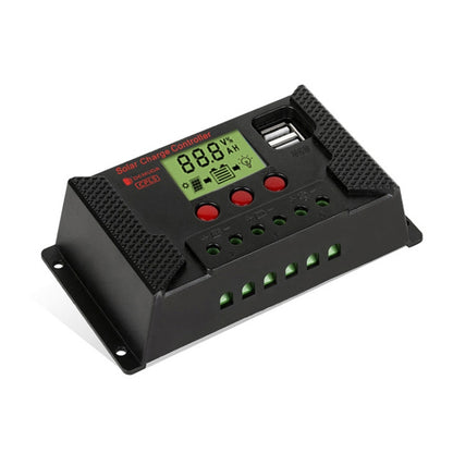 PWM Solar Controller 12V / 24V Lithium Battery Charging Photovoltaic Panel Charging Street Light Controller with Dual USB Output, Model:CPLS-10A by buy2fix