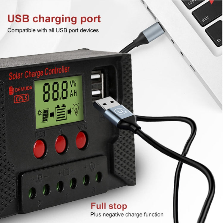 PWM Solar Controller 12V / 24V Lithium Battery Charging Photovoltaic Panel Charging Street Light Controller with Dual USB Output, Model:CPLS-20A by buy2fix