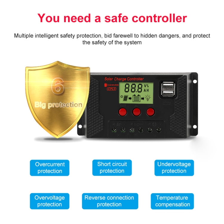 PWM Solar Controller 12V / 24V Lithium Battery Charging Photovoltaic Panel Charging Street Light Controller with Dual USB Output, Model:CPLS-30A - Others by buy2fix | Online Shopping UK | buy2fix