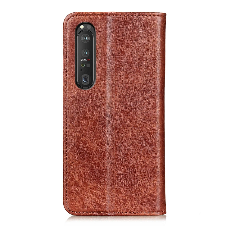 For Sony Xperia 1 III Magnetic Crazy Horse Texture Horizontal Flip Leather Case with Holder & Card Slots & Wallet(Brown) by buy2fix