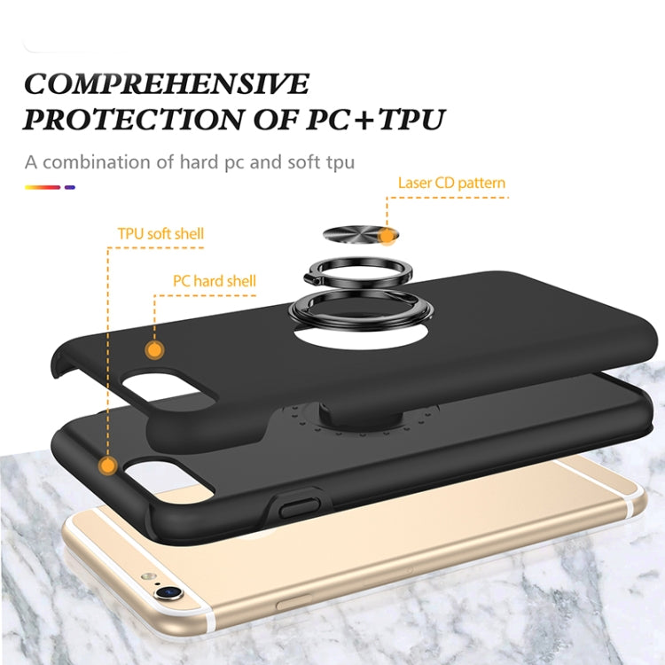 Magnetic Ring Kickstand Shockproof Phone Case For iPhone 6 Plus(Black) - More iPhone Cases by buy2fix | Online Shopping UK | buy2fix