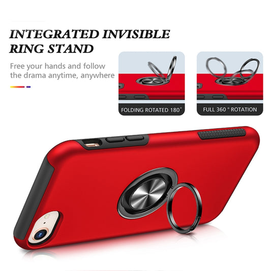 For iPhone SE 2022 / SE 2020 / 8 / 7 Magnetic Ring Kickstand Shockproof Phone Case(Red) - iPhone SE 2022 / 2020 / 8 / 7 Cases by buy2fix | Online Shopping UK | buy2fix
