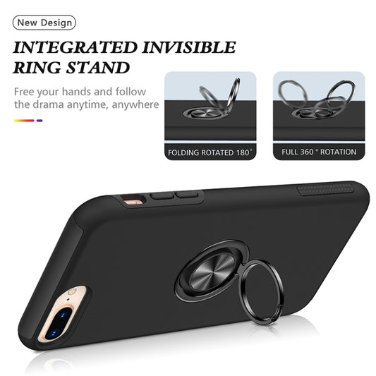 Magnetic Ring Kickstand Shockproof Phone Case For iPhone 8 Plus / 7 Plus(Black) - More iPhone Cases by buy2fix | Online Shopping UK | buy2fix