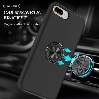 Magnetic Ring Kickstand Shockproof Phone Case For iPhone 8 Plus / 7 Plus(Black) - More iPhone Cases by buy2fix | Online Shopping UK | buy2fix
