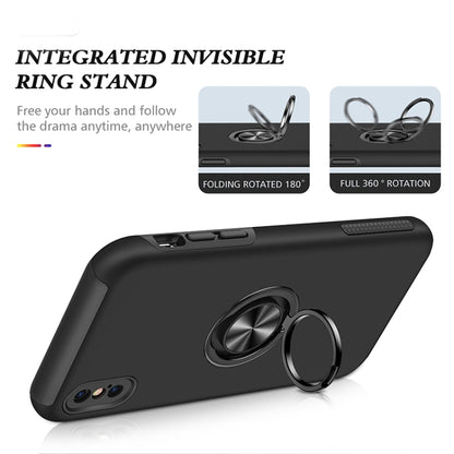 For iPhone XS Max Magnetic Ring Kickstand Shockproof Phone Case(Black) - More iPhone Cases by buy2fix | Online Shopping UK | buy2fix