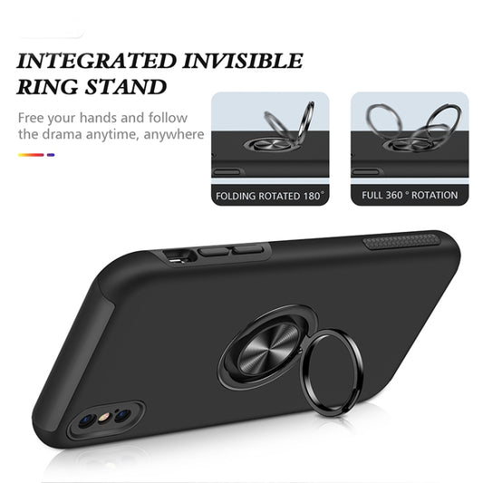 For iPhone XS Max Magnetic Ring Kickstand Shockproof Phone Case(Black) - More iPhone Cases by buy2fix | Online Shopping UK | buy2fix