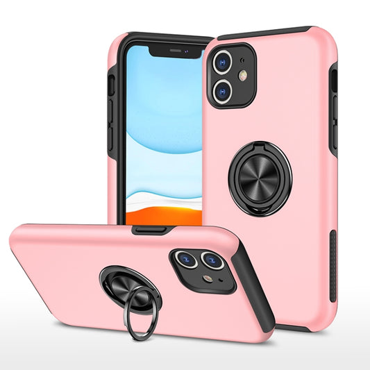 For iPhone 11 Magnetic Ring Kickstand Shockproof Phone Case (Rose Gold) - iPhone 11 Cases by buy2fix | Online Shopping UK | buy2fix
