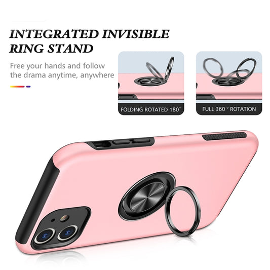 For iPhone 11 Magnetic Ring Kickstand Shockproof Phone Case (Rose Gold) - iPhone 11 Cases by buy2fix | Online Shopping UK | buy2fix