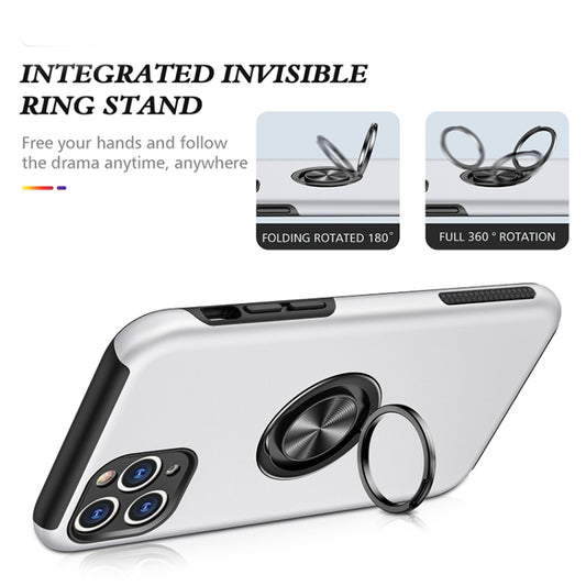 For iPhone 11 Pro Magnetic Ring Kickstand Shockproof Phone Case (Silver) - iPhone 11 Pro Cases by buy2fix | Online Shopping UK | buy2fix