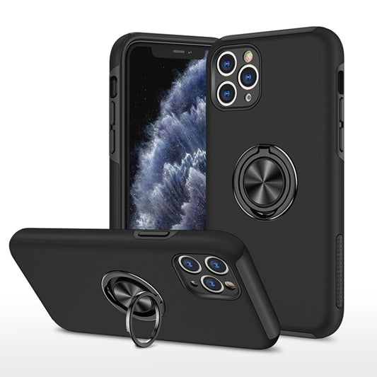 For iPhone 11 Pro Max Magnetic Ring Kickstand Shockproof Phone Case (Black) - iPhone 11 Pro Max Cases by buy2fix | Online Shopping UK | buy2fix