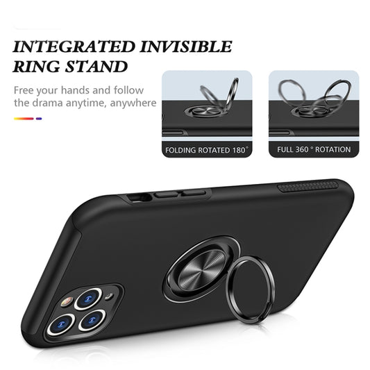 For iPhone 11 Pro Max Magnetic Ring Kickstand Shockproof Phone Case (Black) - iPhone 11 Pro Max Cases by buy2fix | Online Shopping UK | buy2fix