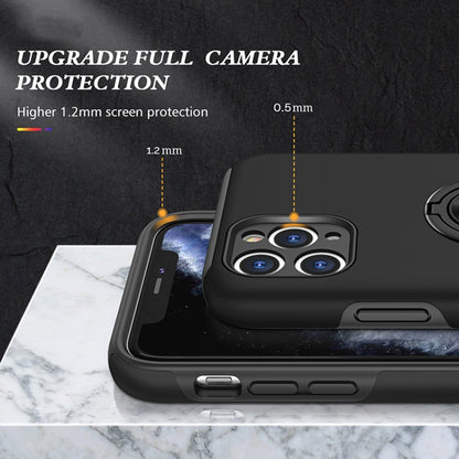 For iPhone 11 Pro Max Magnetic Ring Kickstand Shockproof Phone Case (Black) - iPhone 11 Pro Max Cases by buy2fix | Online Shopping UK | buy2fix