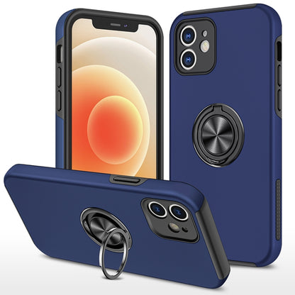 For iPhone 12 mini Magnetic Ring Kickstand Shockproof Phone Case (Blue) - iPhone 12 mini Cases by buy2fix | Online Shopping UK | buy2fix