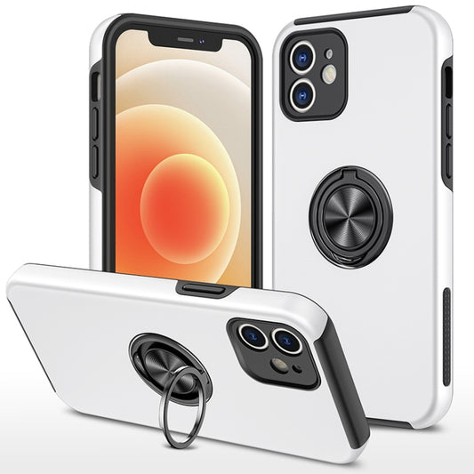 For iPhone 12 mini Magnetic Ring Kickstand Shockproof Phone Case (Silver) - iPhone 12 mini Cases by buy2fix | Online Shopping UK | buy2fix