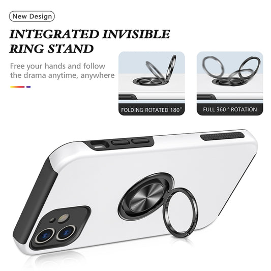 For iPhone 12 mini Magnetic Ring Kickstand Shockproof Phone Case (Silver) - iPhone 12 mini Cases by buy2fix | Online Shopping UK | buy2fix
