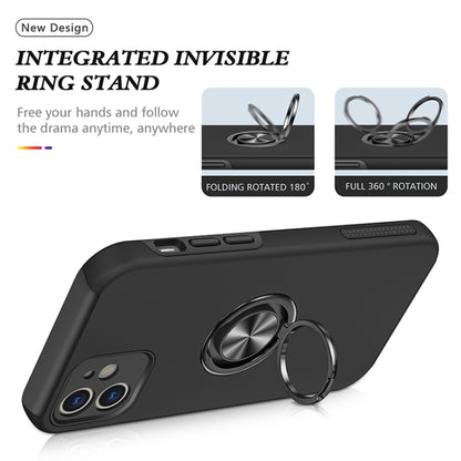 For iPhone 12 Magnetic Ring Kickstand Shockproof Phone Case(Black) - iPhone 12 / 12 Pro Cases by buy2fix | Online Shopping UK | buy2fix