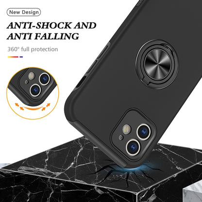 For iPhone 12 Magnetic Ring Kickstand Shockproof Phone Case(Black) - iPhone 12 / 12 Pro Cases by buy2fix | Online Shopping UK | buy2fix