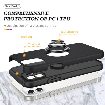 For iPhone 12 Magnetic Ring Kickstand Shockproof Phone Case(Black) - iPhone 12 / 12 Pro Cases by buy2fix | Online Shopping UK | buy2fix