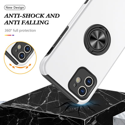 For iPhone 12 Magnetic Ring Kickstand Shockproof Phone Case(Silver) - iPhone 12 / 12 Pro Cases by buy2fix | Online Shopping UK | buy2fix