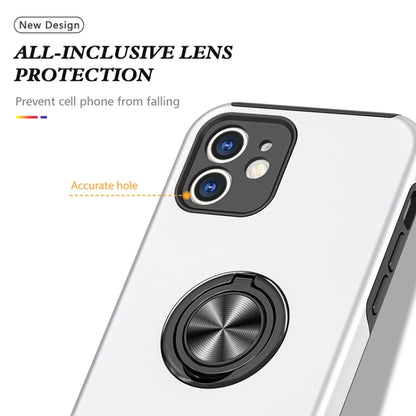 For iPhone 12 Magnetic Ring Kickstand Shockproof Phone Case(Silver) - iPhone 12 / 12 Pro Cases by buy2fix | Online Shopping UK | buy2fix