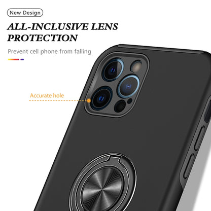 For iPhone 12 Pro Magnetic Ring Kickstand Shockproof Phone Case(Black) - iPhone 12 / 12 Pro Cases by buy2fix | Online Shopping UK | buy2fix