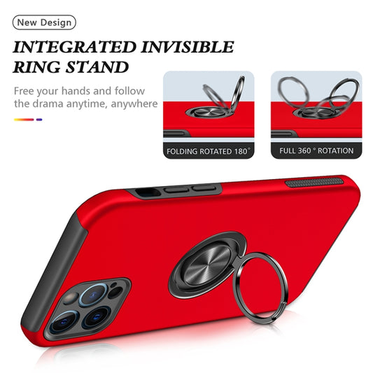 For iPhone 12 Pro Magnetic Ring Kickstand Shockproof Phone Case(Red) - iPhone 12 / 12 Pro Cases by buy2fix | Online Shopping UK | buy2fix
