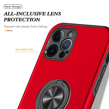 For iPhone 12 Pro Magnetic Ring Kickstand Shockproof Phone Case(Red) - iPhone 12 / 12 Pro Cases by buy2fix | Online Shopping UK | buy2fix