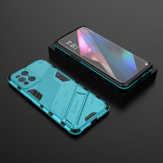 For OPPO Find X3 Punk Armor 2 in 1 PC + TPU Shockproof Case with Invisible Holder(Blue) - OPPO Cases by buy2fix | Online Shopping UK | buy2fix