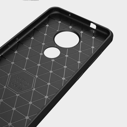 For Nokia 7.2 & 6.2 Brushed Texture Carbon Fiber TPU Protective Case(Red) - Nokia Cases by buy2fix | Online Shopping UK | buy2fix