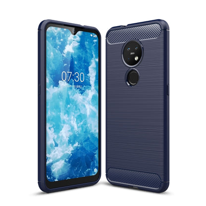 For Nokia 7.2 & 6.2 Brushed Texture Carbon Fiber TPU Protective Case(Navy Blue) - Nokia Cases by buy2fix | Online Shopping UK | buy2fix