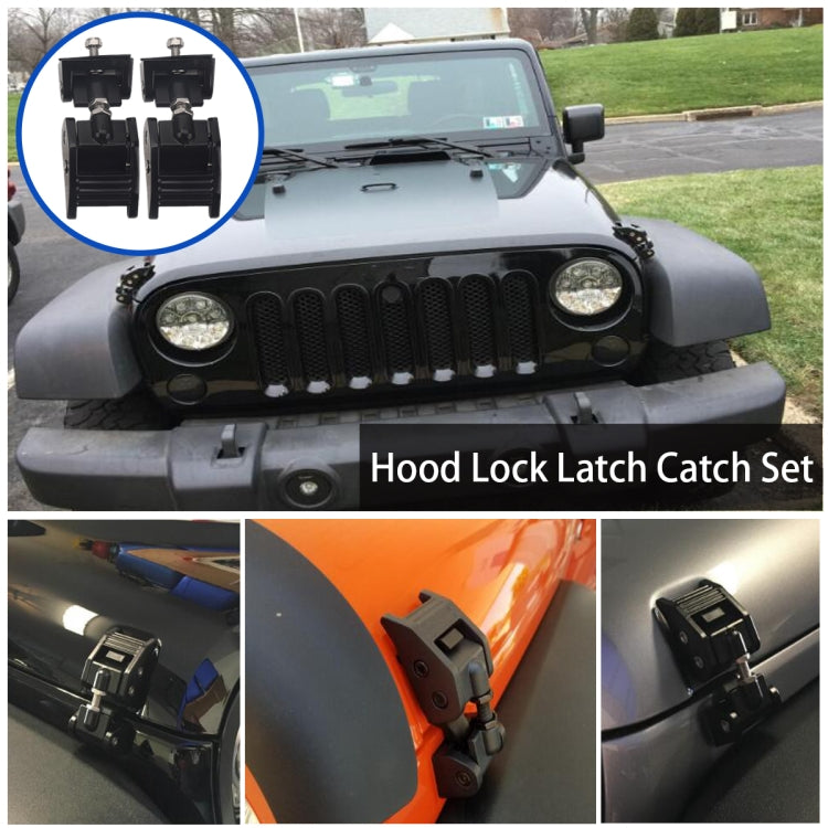 A5314 Car Hood Lock Kit for Jeep Wrangler JK Unlimited 2007-2017 - Locks & Hasps by buy2fix | Online Shopping UK | buy2fix