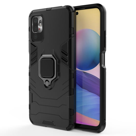 For Xiaomi Redmi Note 10 5G Shockproof PC + TPU Protective Case with Magnetic Ring Holder(Black) - Xiaomi Cases by buy2fix | Online Shopping UK | buy2fix